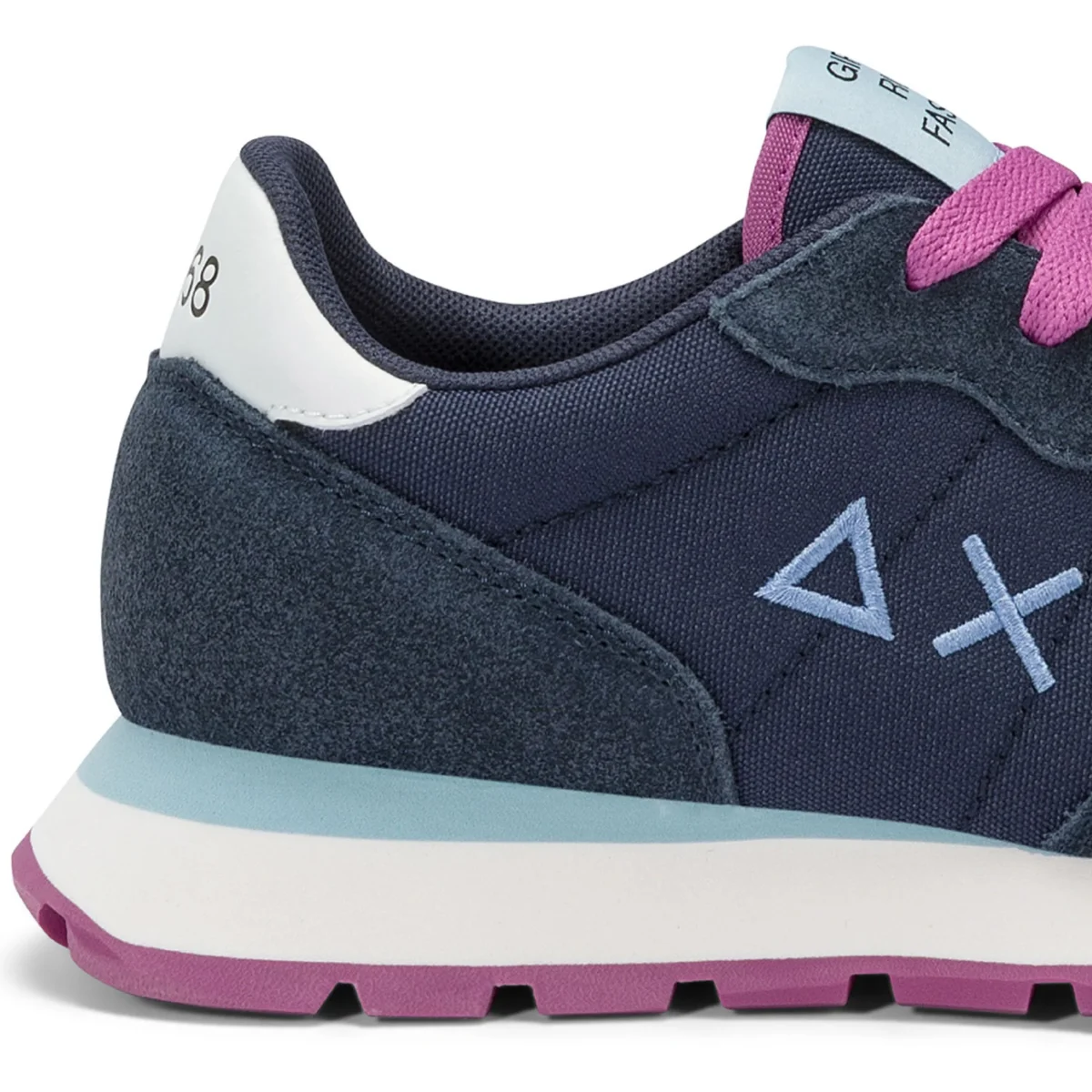 Sun68 Sneaker Casual Ally Solid Z45201 Pelle e Tessuto Blu Navy Donna - immagine 4