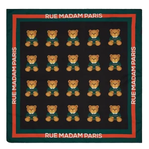 Rue Madam Paris Foulard Carrè MULTI TEDDY BLACK 60x60