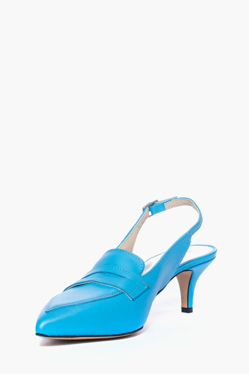 Décolleté 2531 pelle azzurro - immagine 4