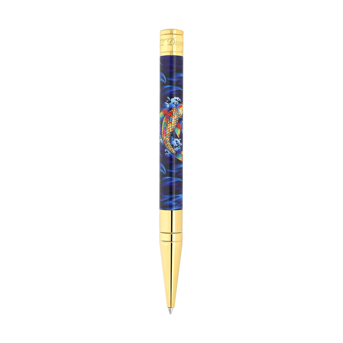 S.t.dupont Penna a sfera D Initial 'koi Fish' Blu limited edition 265005