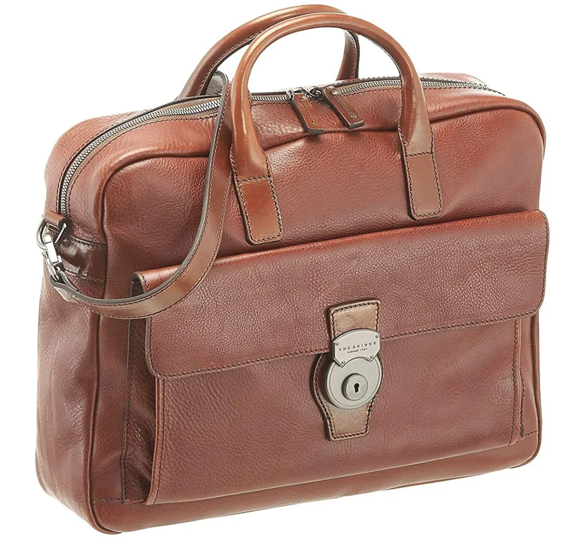 The Bridge Briefcase Capalbio Martellata Marrone Uomo - immagine 4