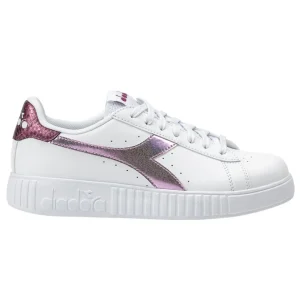 Diadora Sneakers Step P Reptile Pelle Sintetica Bianco