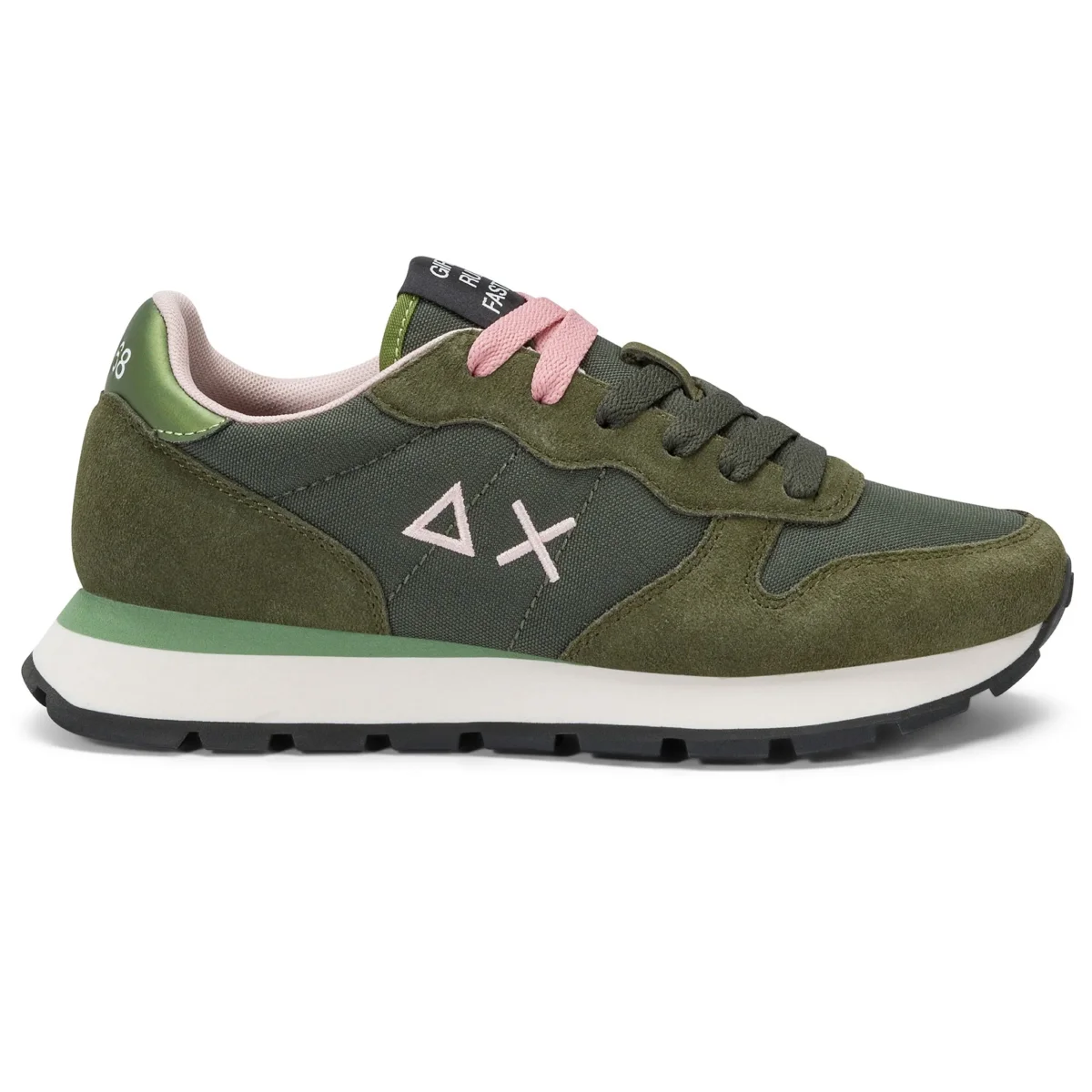 Sun68 Sneaker Casual Ally Solid Z45201 Pelle e Tessuto Verde Militare Donna