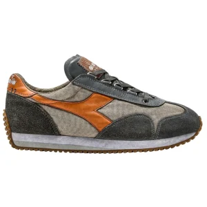 Diadora Heritage Scarpe Equipe H Dirty Stone Wash Evo Pelle Bovina Grigio Beige