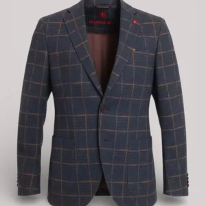 GIACCA UOMO SLIM FIT IN JERSEY BLU E MARRONE