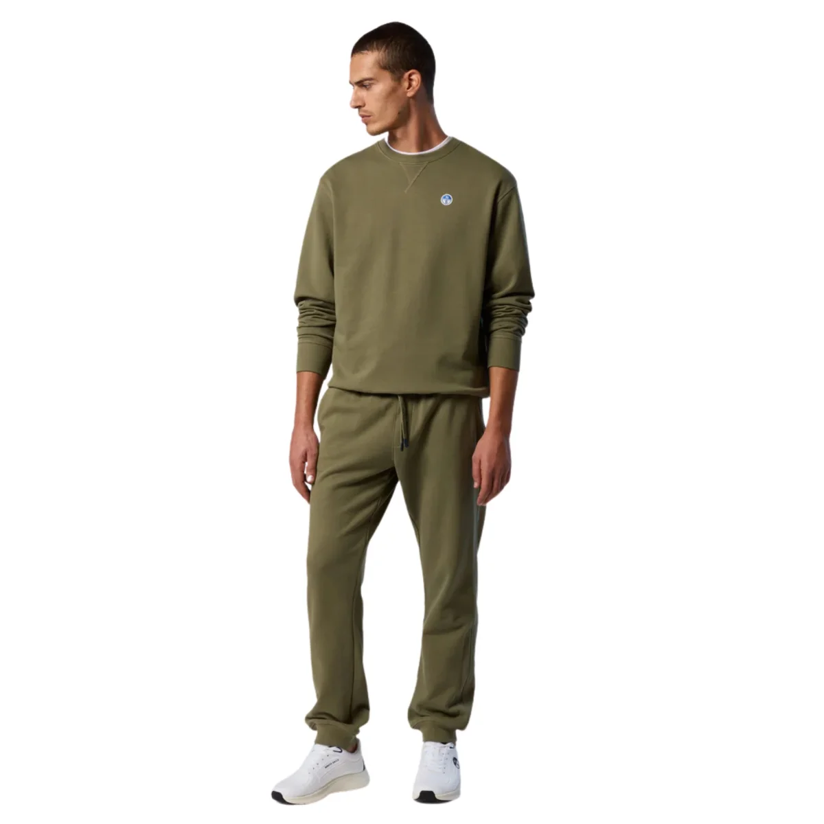 North Sails Felpa manica lunga girocollo CREWNECK SWEATSHIRT verde militare 691220 - immagine 3