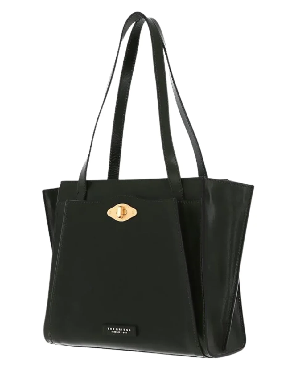 The Bridge Shopping In Pelle Linea Barbara Nero Donna - immagine 3