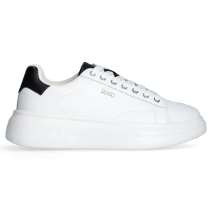 Liu Jo Scarpe Babol 01 Sneakers bianco pelle logo argento nero