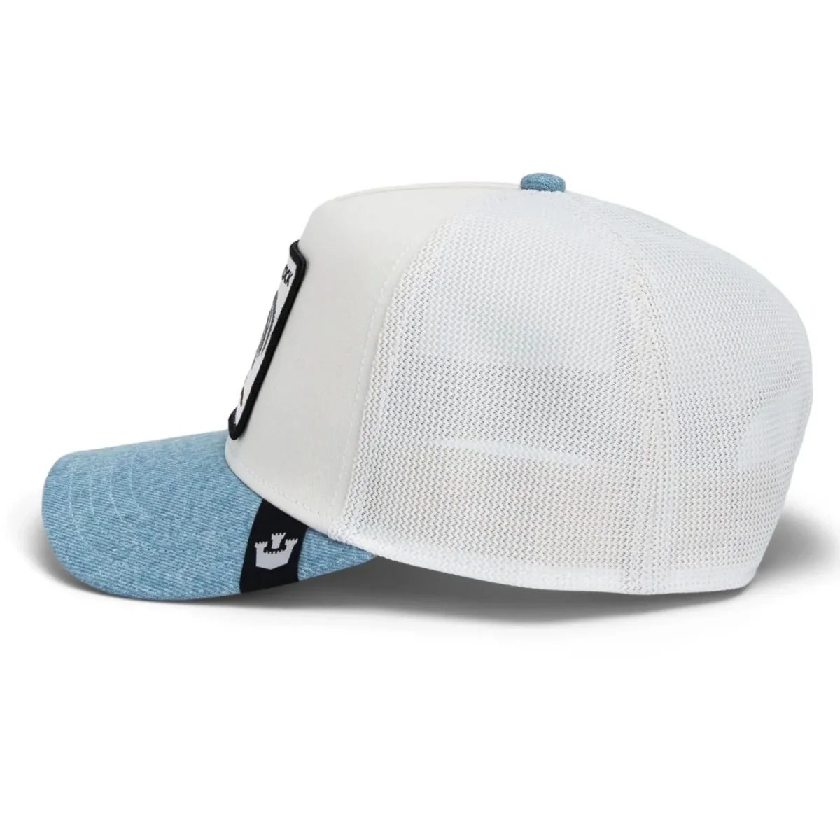 Goorin Bros. Cappellino Trucker Cap Denim Collection 'Rooster Fan' Bianco Azzurro Unisex - immagine 3