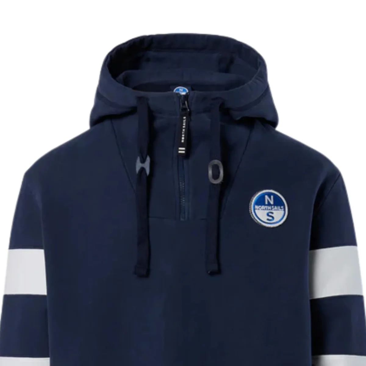 North Sails Felpa manica lunga Hoodie cappuccio full zip 691280 blu navy - immagine 3