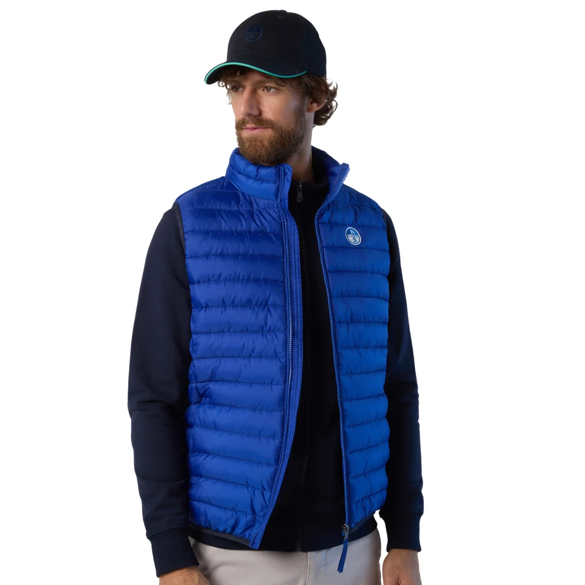 North Sails Gilet Smanicato Zip Crozet Vest tecnico outdoor antivento Tech 603272 surf blu 0831 - immagine 3