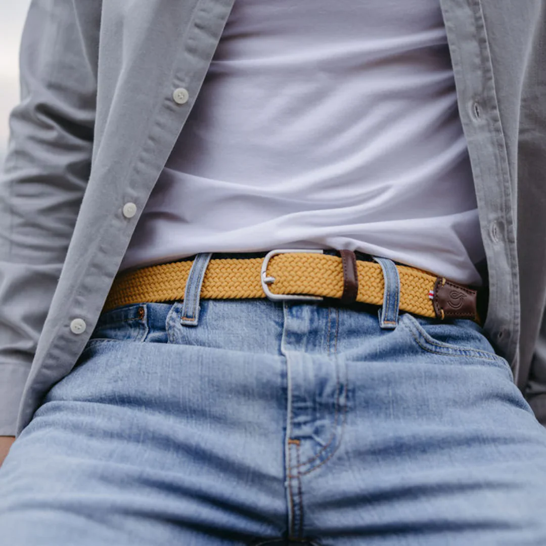 La Boucle cintura intrecciata con fibbia in metallo premium box regalo Zermatt giallo - immagine 4