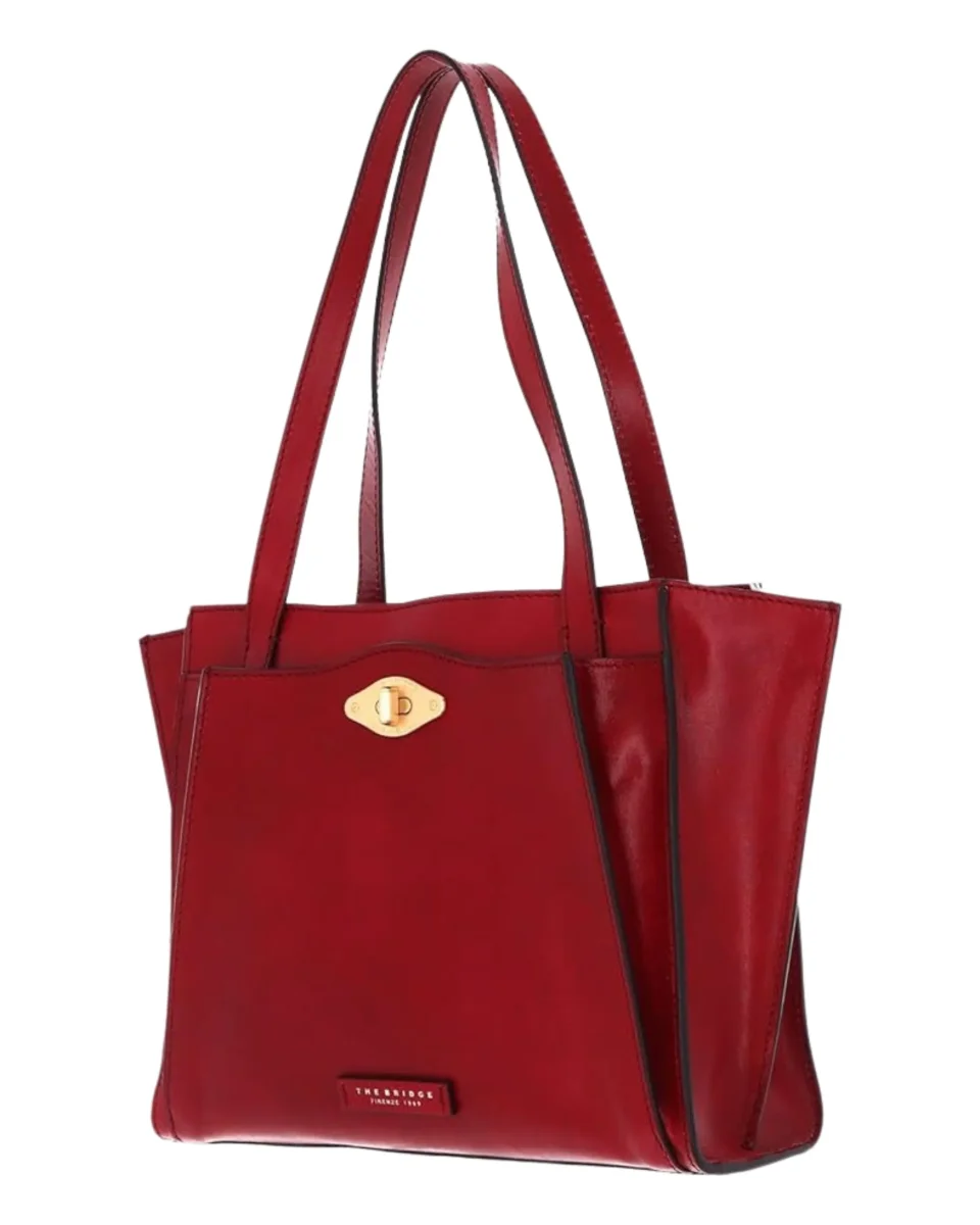 The Bridge Shopping In Pelle Linea Barbara Rosso Donna - immagine 3