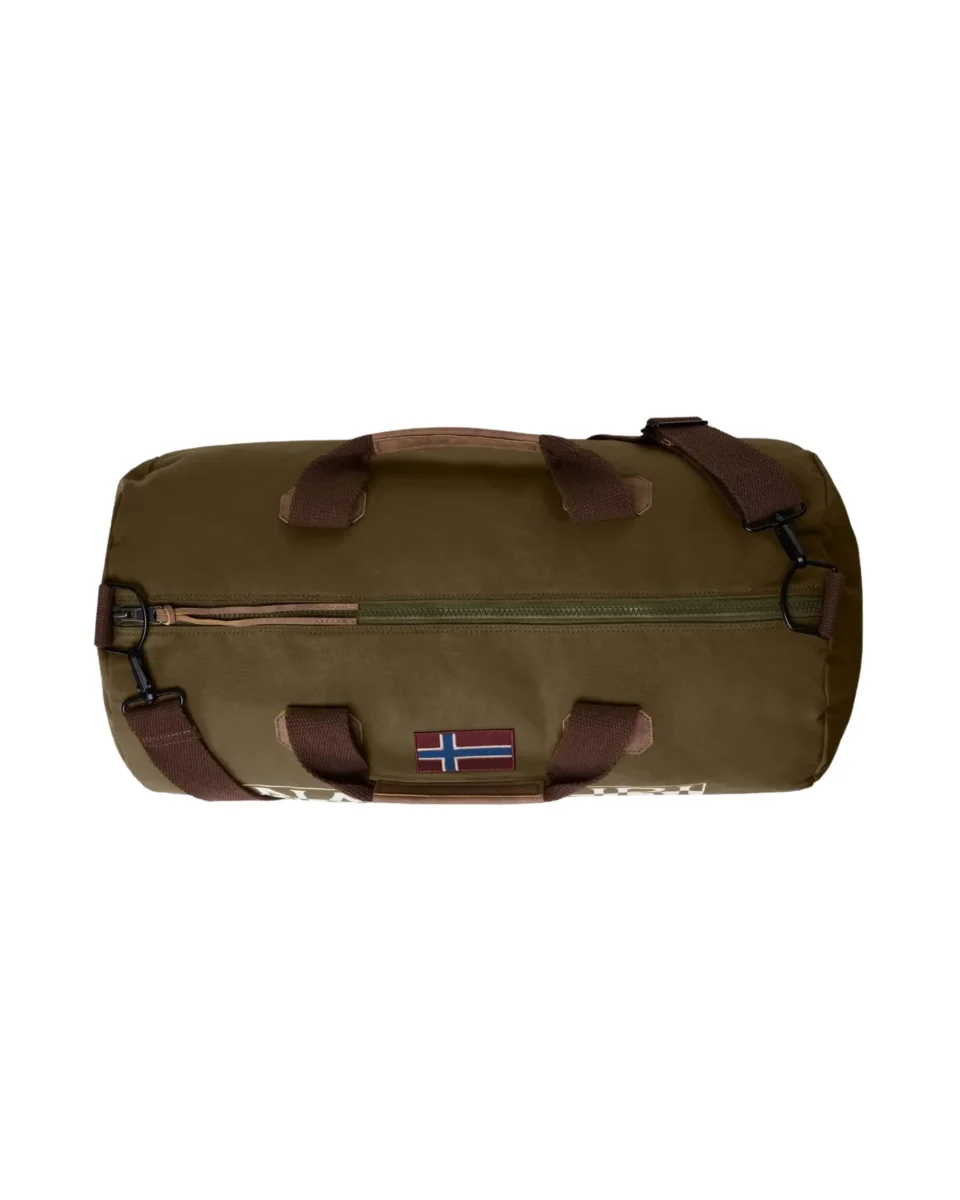 Napapijri Borsa da Viaggio con Tracolla Bering 3 in Cotone Cerato Verde Oliva Unisex - immagine 3