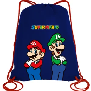 Super Mario String Bag Blu Bambino