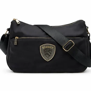 Blauer Borsa in Nylon Maxi Scudetto Strass POE black nero donna