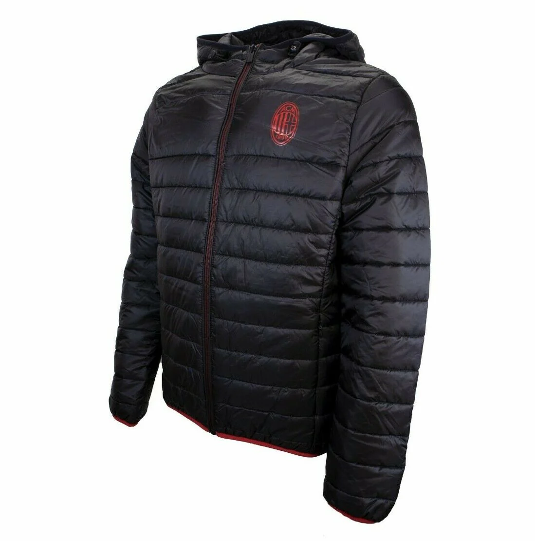 Giubbotto piumino Ac Milan 100 grammi cappuccio Nero Uomo
