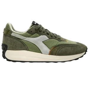 Diadora Sneakers Race Suede SW Verde in Pelle Scamosciata