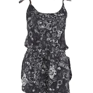 Moschino Underbear Tuta Corta Cotone Nero