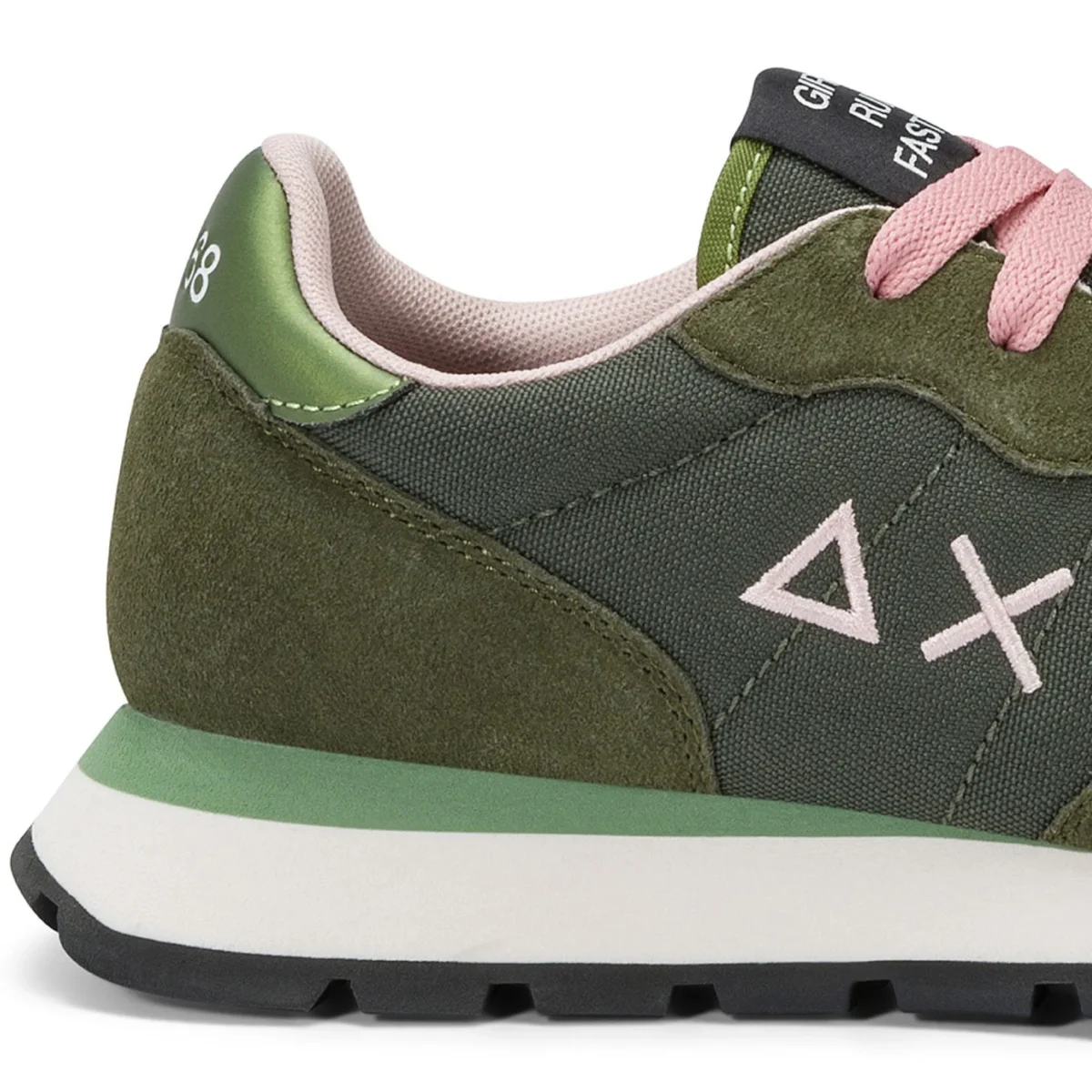 Sun68 Sneaker Casual Ally Solid Z45201 Pelle e Tessuto Verde Militare Donna - immagine 4