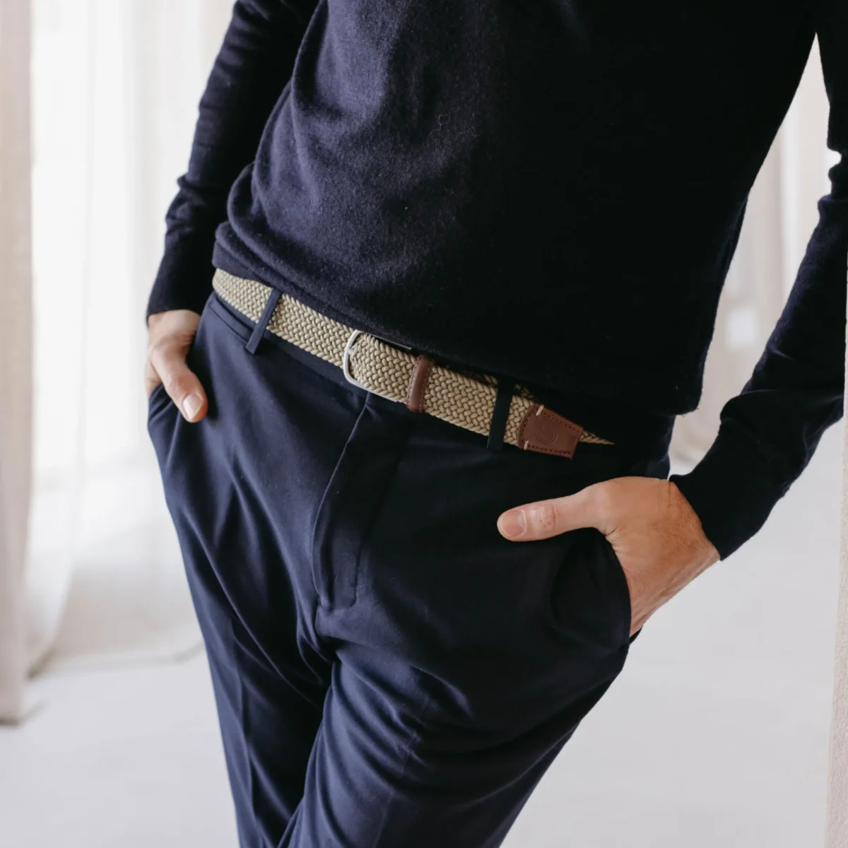 La Boucle cintura intrecciata con fibbia in metallo premium box regalo Dubai beige - immagine 7