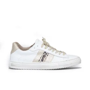 D-red Sneakers Bassa Con Lacci Bianco Donna