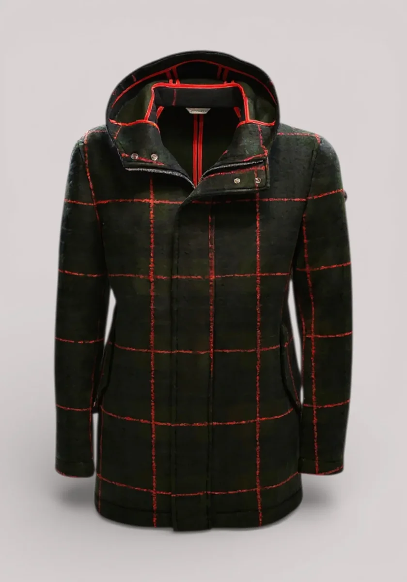 CAPPOTTO UOMO IN MISTO LANA TARTAN VERDE - 3132H83171 203742 40