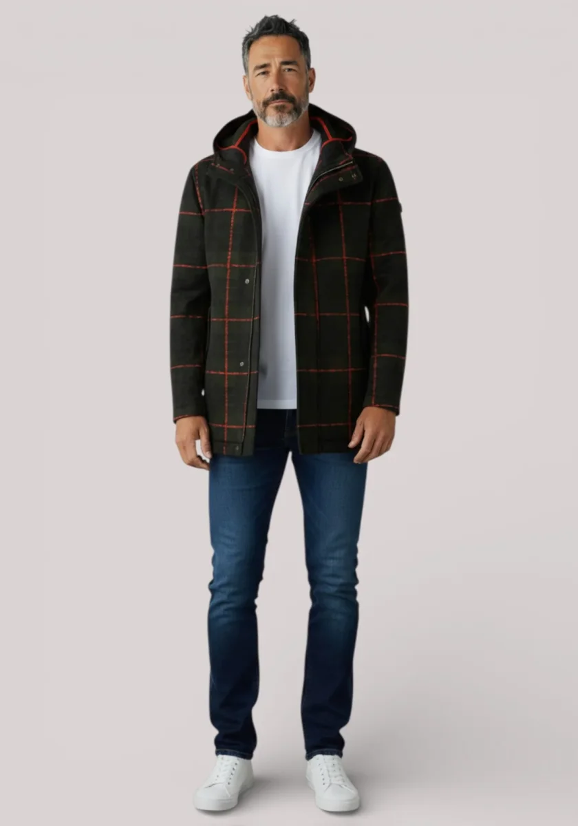 CAPPOTTO UOMO IN MISTO LANA TARTAN VERDE - 3132H83171 203742 40 - immagine 4