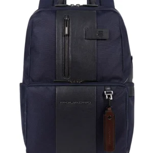 Piquadro Zaino da Lavoro con Tasca Porta Pc e Porta Ipad Blu Unisex