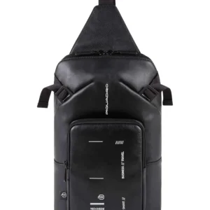 Piquadro Zaino Monospalla Modello Kyoto Con Tasca Porta Ipad Nero Uomo