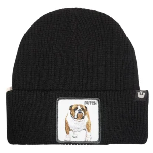Goorin Bros. Cappello Beanie Hat Cuffia Con Patch Frontale E Logo Su Lato Nero Unisex