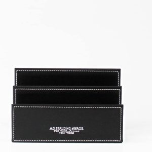 A.g. Spalding&Bros Porta Lettere da Scrivania in Pelle Nero Unisex