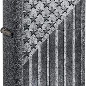 Zippo Antivento Ricaricabile Made In Usa Grigio 49485 STAR STRIPES USA