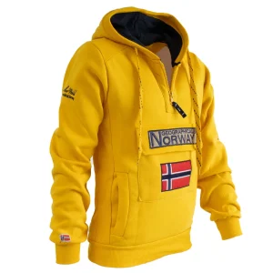 Geographical Norway felpa Gymclass Cappuccio Giallo Uomo