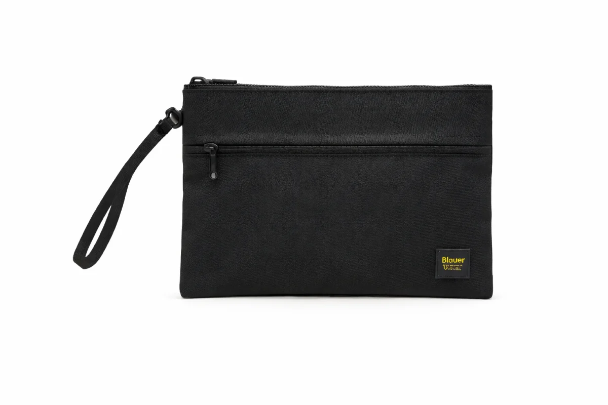 Blauer Borsa Pochette Thin Clutch Donna Uomo sling polso 20x28 cm Cordura NERO