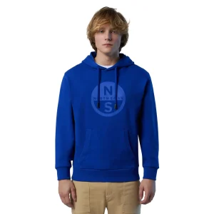 North Sails Felpa manica lunga girocollo Hoodie SWEATSHIRT Big Logo 691223 blu