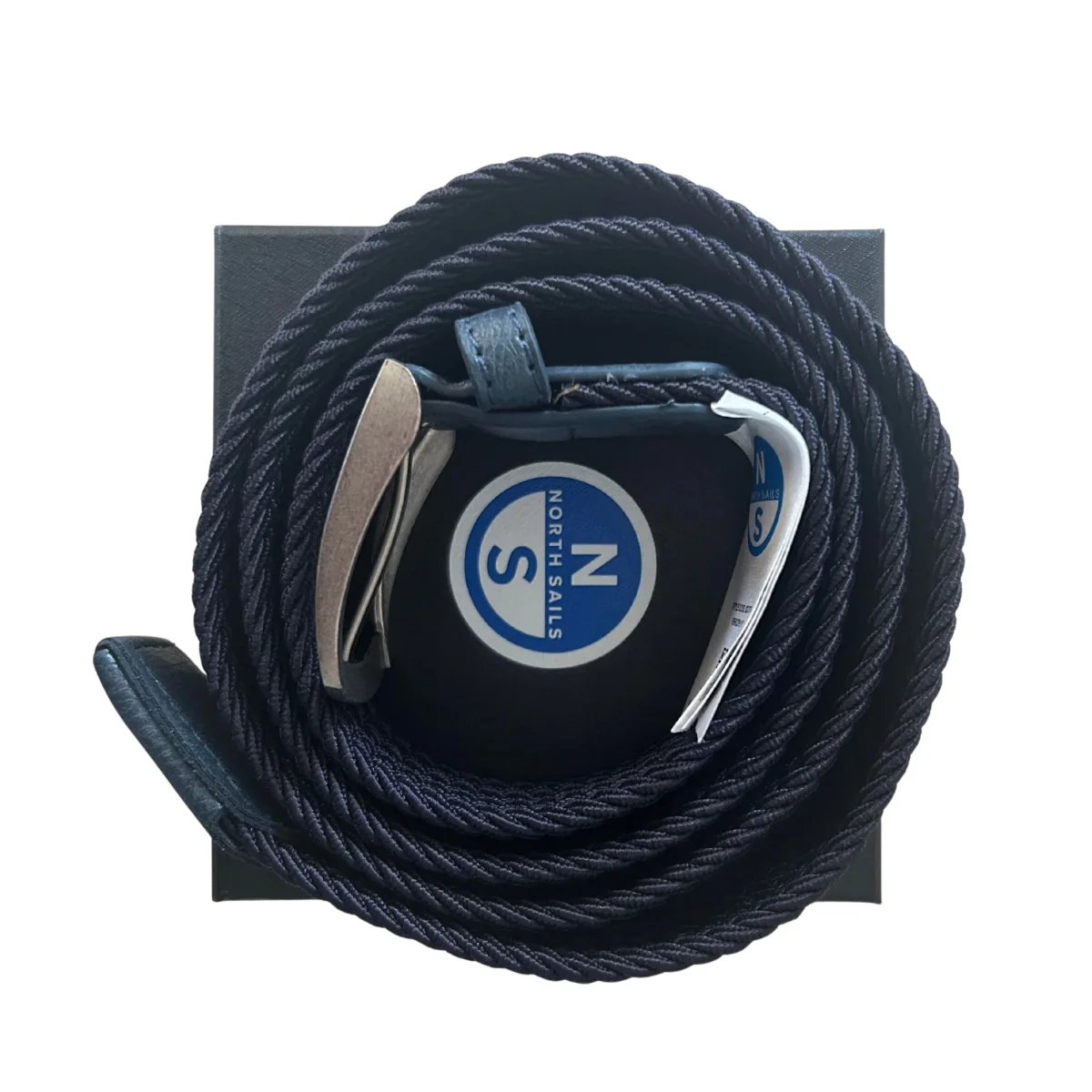 North Sails cintura belt stretch tessuto intrecciato logo taglia unica 623370 blu navy in BOX - immagine 4