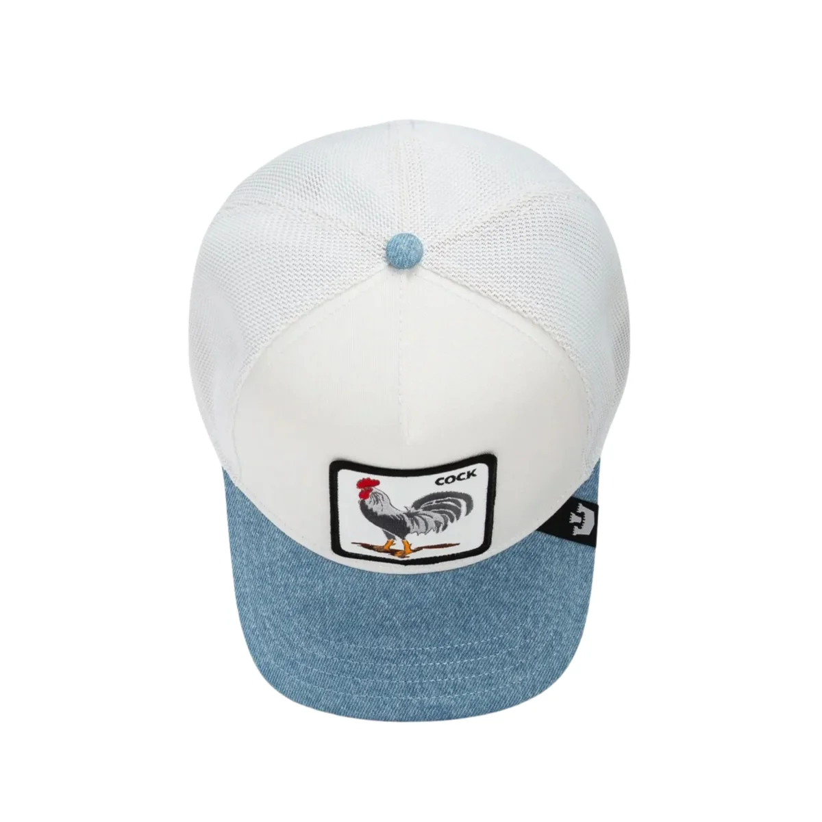 Goorin Bros. Cappellino Trucker Cap Denim Collection 'Rooster Fan' Bianco Azzurro Unisex - immagine 4