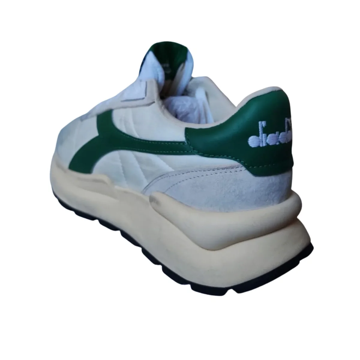 Diadora Heritage Sneaker Uomo Mercury Elite Sprint SW Tomaia in Pelle Bianco Verde - immagine 5