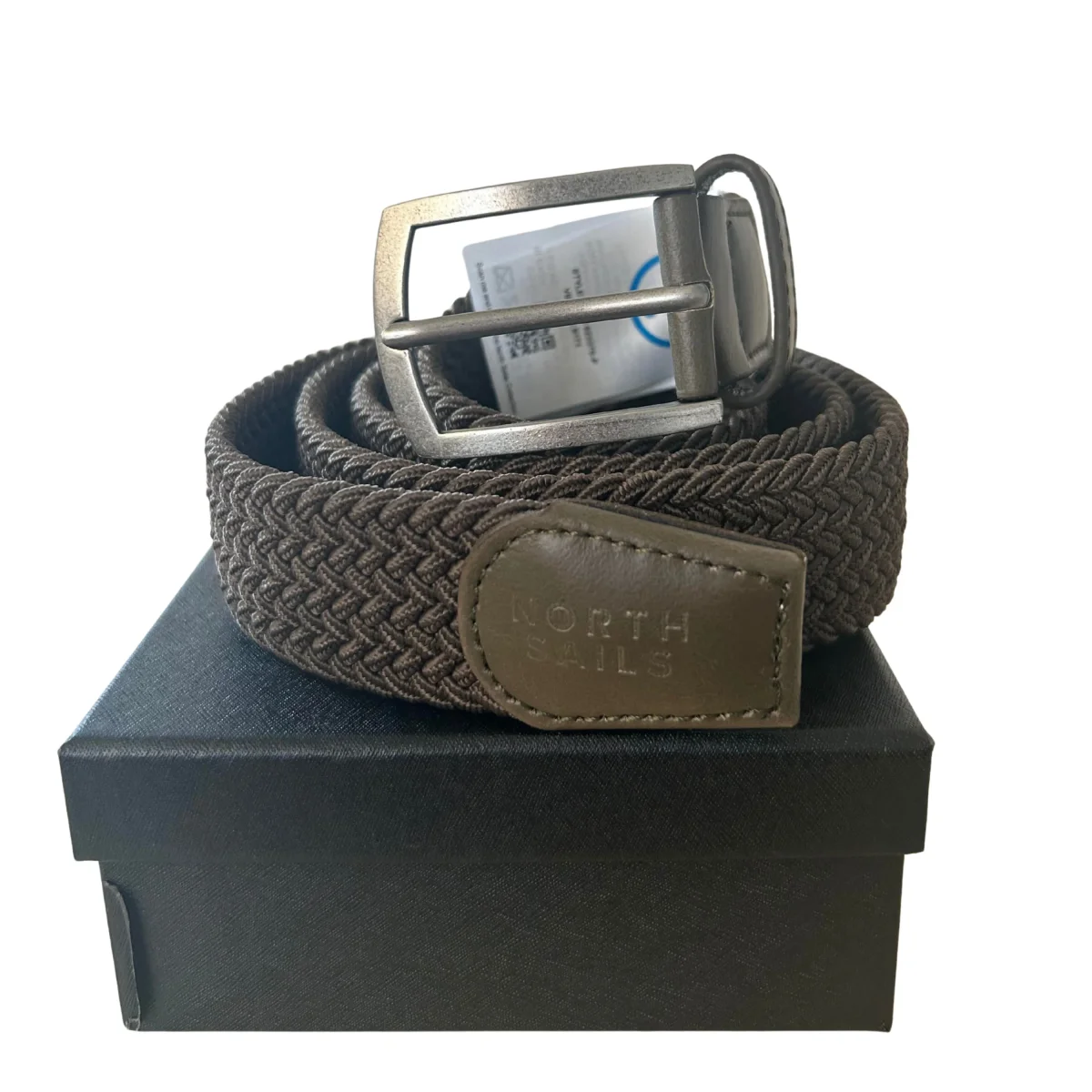 North Sails cintura belt stretch tessuto intrecciato logo taglia unica 623370 verde scuro in BOX - immagine 4