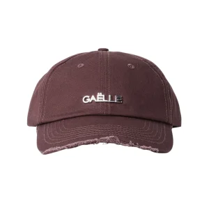 Gaelle Baseball In Cotone VISIERA SFRANGIATA E LOGO IN METALLO marrone