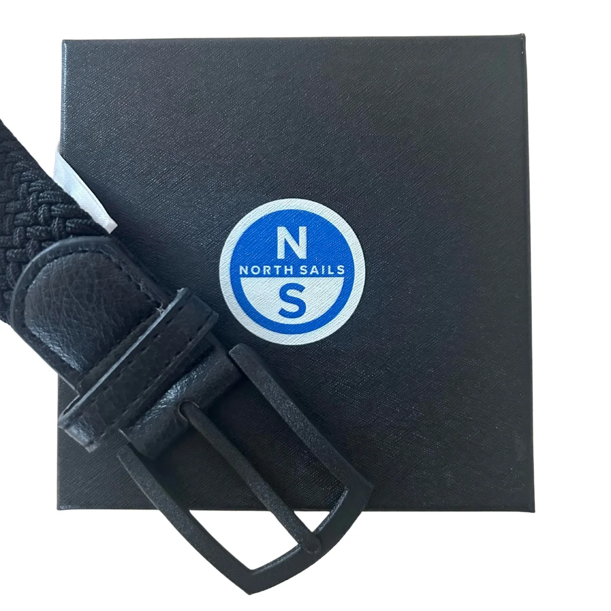 North Sails cintura belt stretch tessuto intrecciato logo taglia unica 623370 black nero in BOX - immagine 3