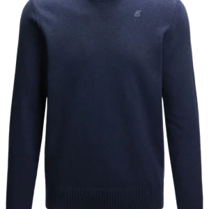 K-way Maglione Lana Pesante Trama Rasata Blu Uomo