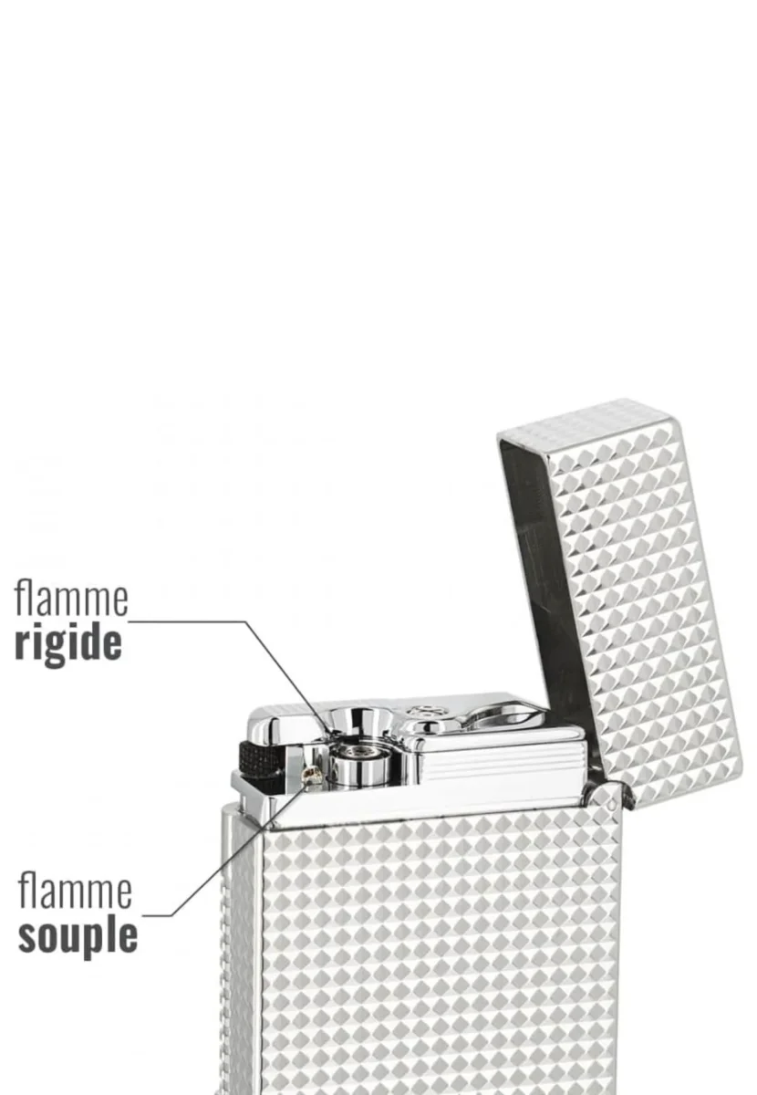 S.t.dupont accendino Le Grand Cling Fiamma Potente Antivento Ricaricabile Argento c23011 - immagine 6