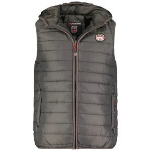Geographical Norway Piumino Bodywarmer Cappuccio Grigio Uomo