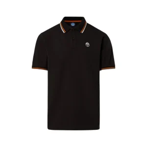 North Sails Polo maglia maglietta con logo e righe 692439 nero 0999