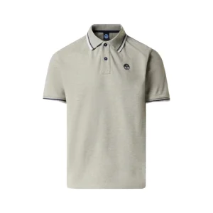 North Sails Polo maglia maglietta con logo e righe 692439 grigio 0926