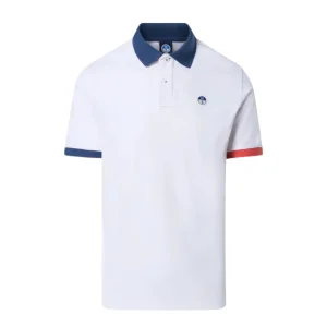 North Sails Polo maglia maglietta con logo e dettagli a contrasto 692440 bianco 0101