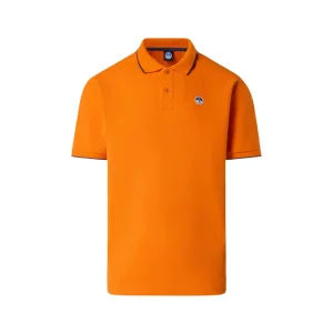 North Sails Polo maglia maglietta 692452 colletto rigato cotone biologico 0734 arancione