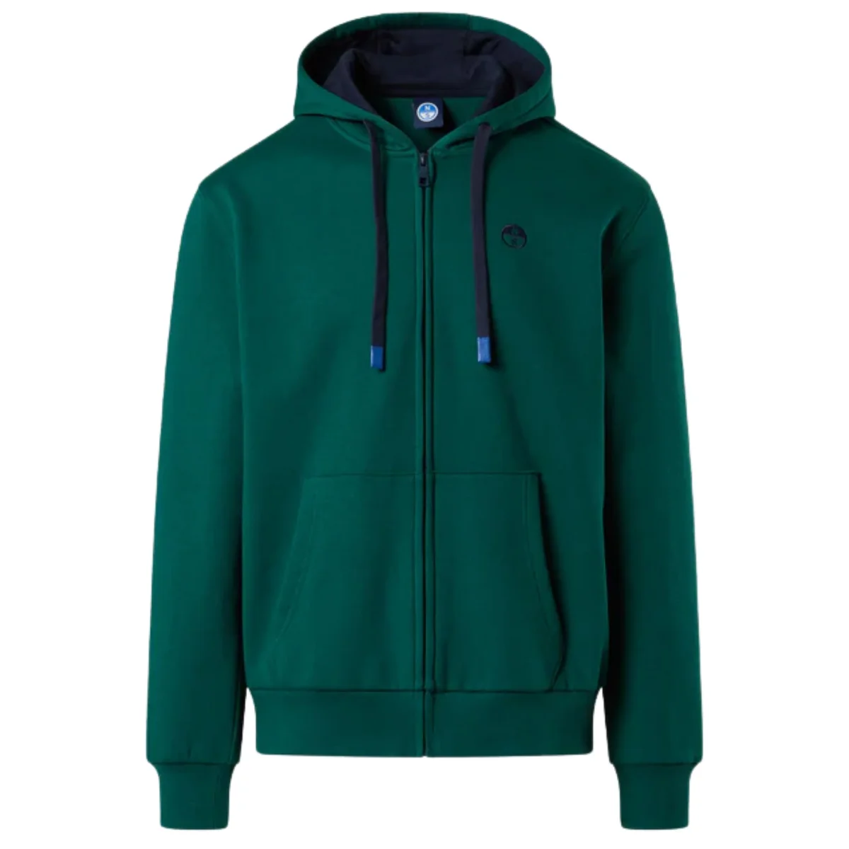 North Sails Felpa manica lunga FULL ZIP Hoodie cappuccio 691085 petrolio 0475